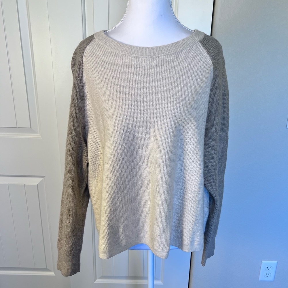 Madewell Wool Alpaca Viscose Polyamide Blend Sz XXL Khaki Cream hues